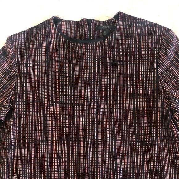 COS Crosshatch Print High-low Split Back Top sz XS - Picture 2 of 9